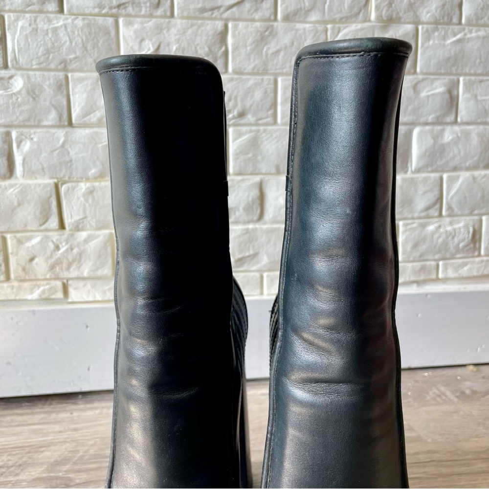 Alexander Wang Addison Platform Black Italian Leather Ankle Boots Size 37 - Picture 8 of 16